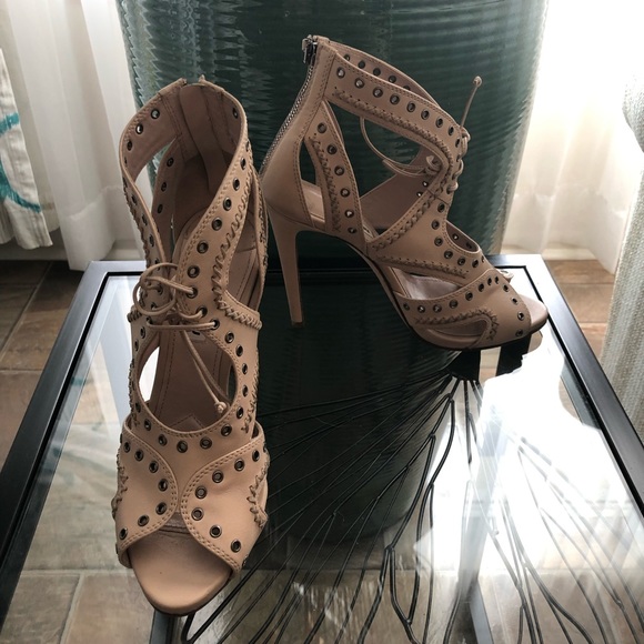 Miu Miu High Heels Sandals Leather Lace Up - Picture 2 of 8